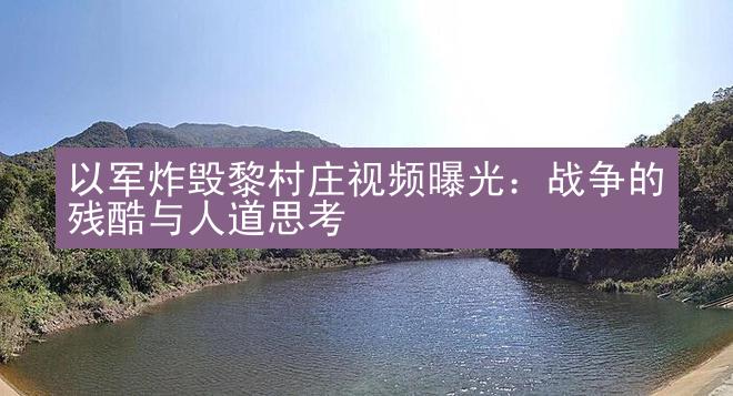 以军炸毁黎村庄视频曝光：战争的残酷与人道思考